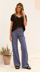 Stelaria Knit Top - Black