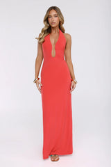 Style Protocol Halter Maxi Dress Red