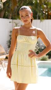 Isabella Mini Dress - Yellow