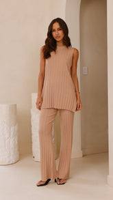 Megan Knit Pants - Camel