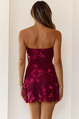 Style Files Strapless Mini Dress Burgundy