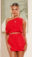 Charla Mini Skort - Red