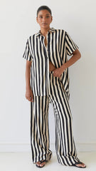 Josie Pants - Black/Beige Stripe