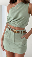 Charla Mini Skort - Sage
