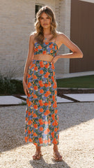 Nova Crop Top - Orange Print