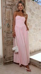 Tarika Maxi Dress - Pink Stripe