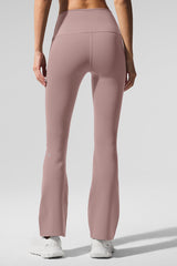 Airbrush High-Waist Bootcut Legging (Short) - Taupe