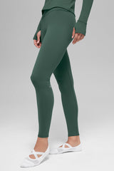 Airbrush Winter Warm High-Waist Nocturne Legging - Clover Green