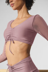 Airlift Mesh Divine Long Sleeve Bra - Smoky Quartz