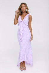 Shimmer Petal Maxi Dress Lilac