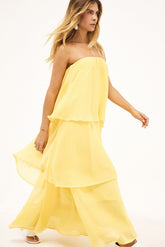 Bandeau Tiered Volume Maxi Dress
