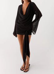 Sorrel Long Sleeve Mini Dress - Black