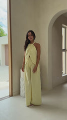Melinda High Waist Pants - Soft Yellow