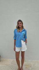 Palm Button Up Shirt - Blue