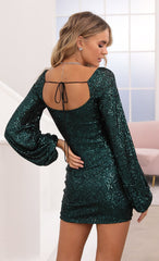 Sequins Dress in Emerald Green
