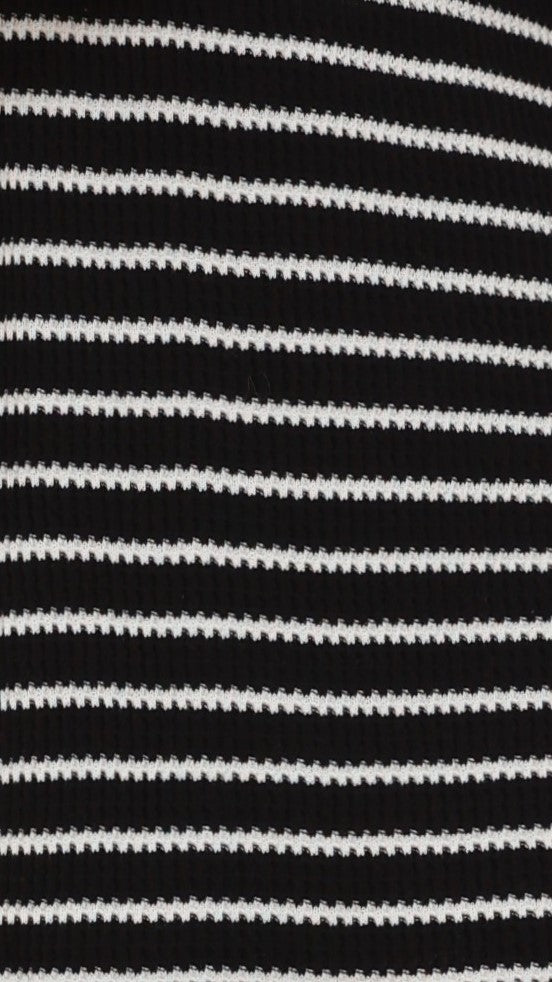 Lacole Button Up Shirt and Shorts Set - Black / White Stripe