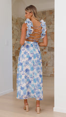 Galilhai Maxi Dress - Blue Floral