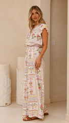 Avery Wide Leg Pants - Leah Print