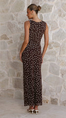 Leighton Top - Chocolate/White Polka Dot