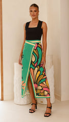 Portugal Tailored Maxi Skirt - Apple