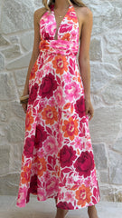Anara Maxi Dress - Pink Floral