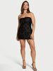 Showgirl Sequin Fringe Strapless Party Dress