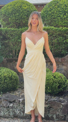 Charlotte Draped Maxi Dress - Yellow