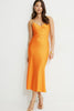 Aimee V Neck Maxi Dress-Apricot Orange