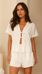 Zella Top and Shorts Set - White