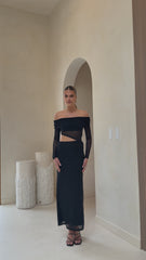 Blaire Off The Shoulder Maxi Dress - Black