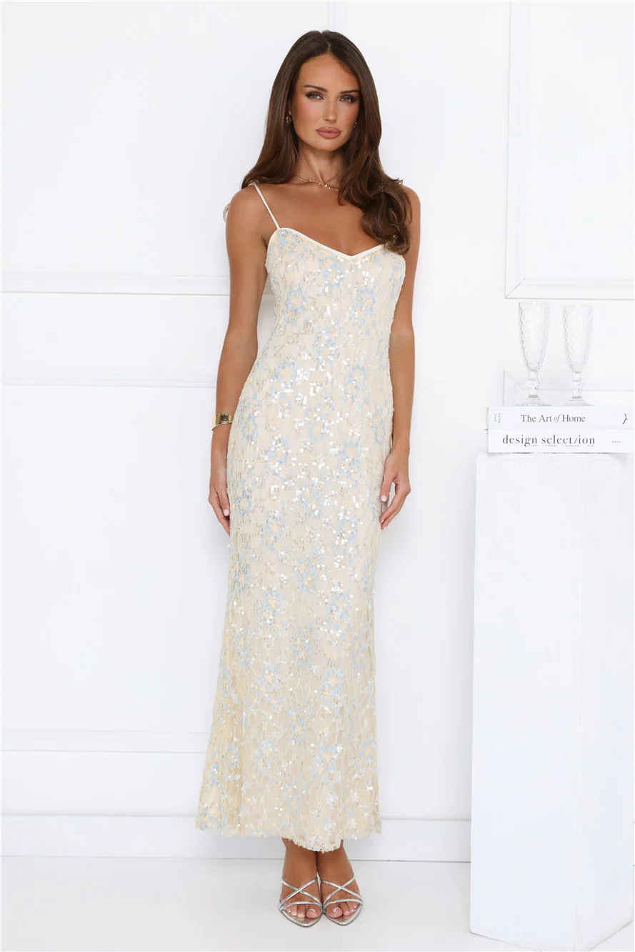 She's Always Right Lace Maxi Dress Yellow