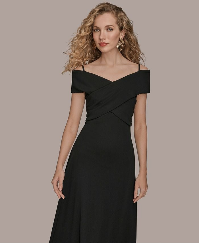 Donna Karan New York Women's Criss-Cross Off-Shoulder Dress