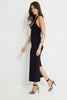 Sculpt Plunging Halter Maxi Dress-Jet Black