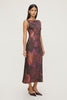 Liora Satin Maxi Slip Dress-Maroon Floral