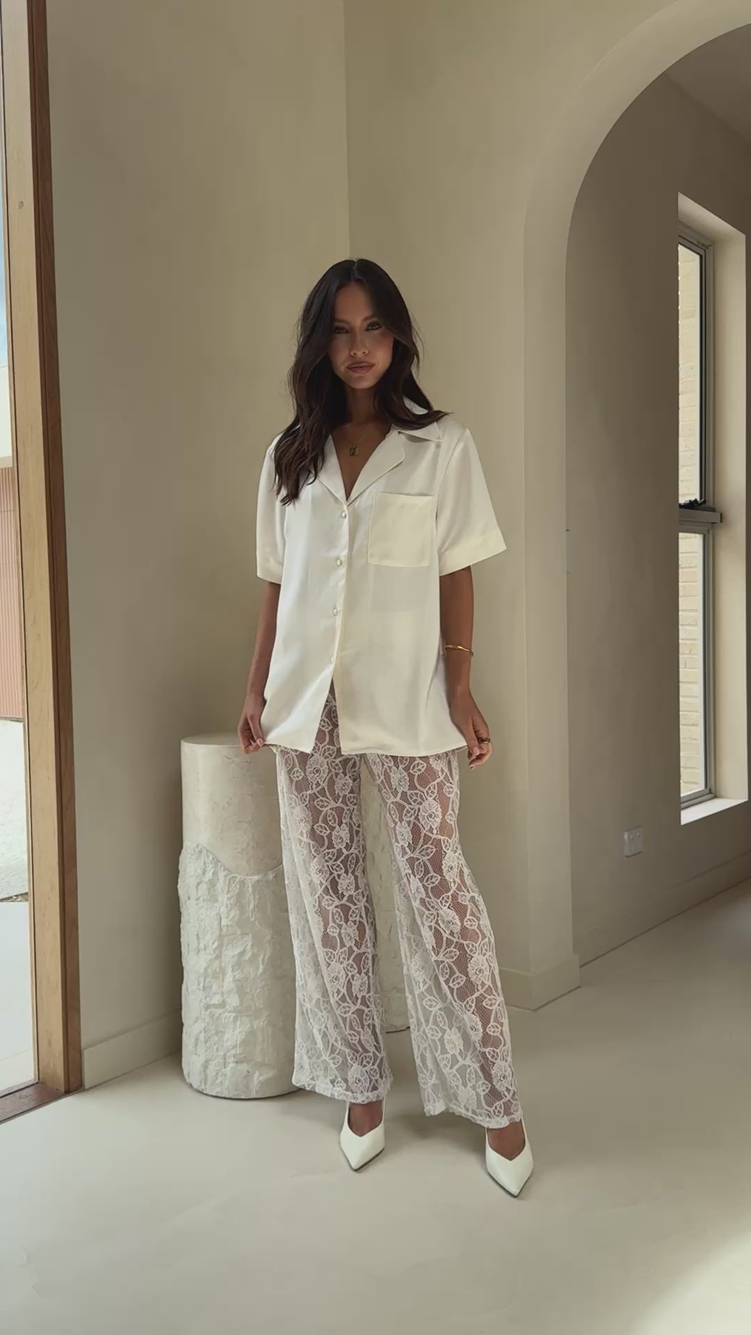Baxter Pant - White Lace
