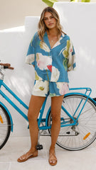 Luna Button Up Shirt - Blue Orchid