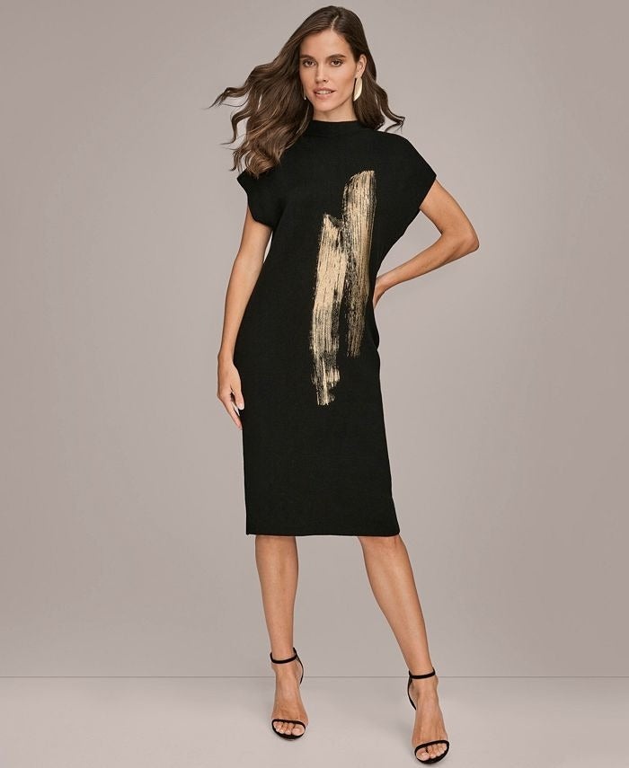 Donna Karan New York Women's Sleeveless High Neck Sweater Dress