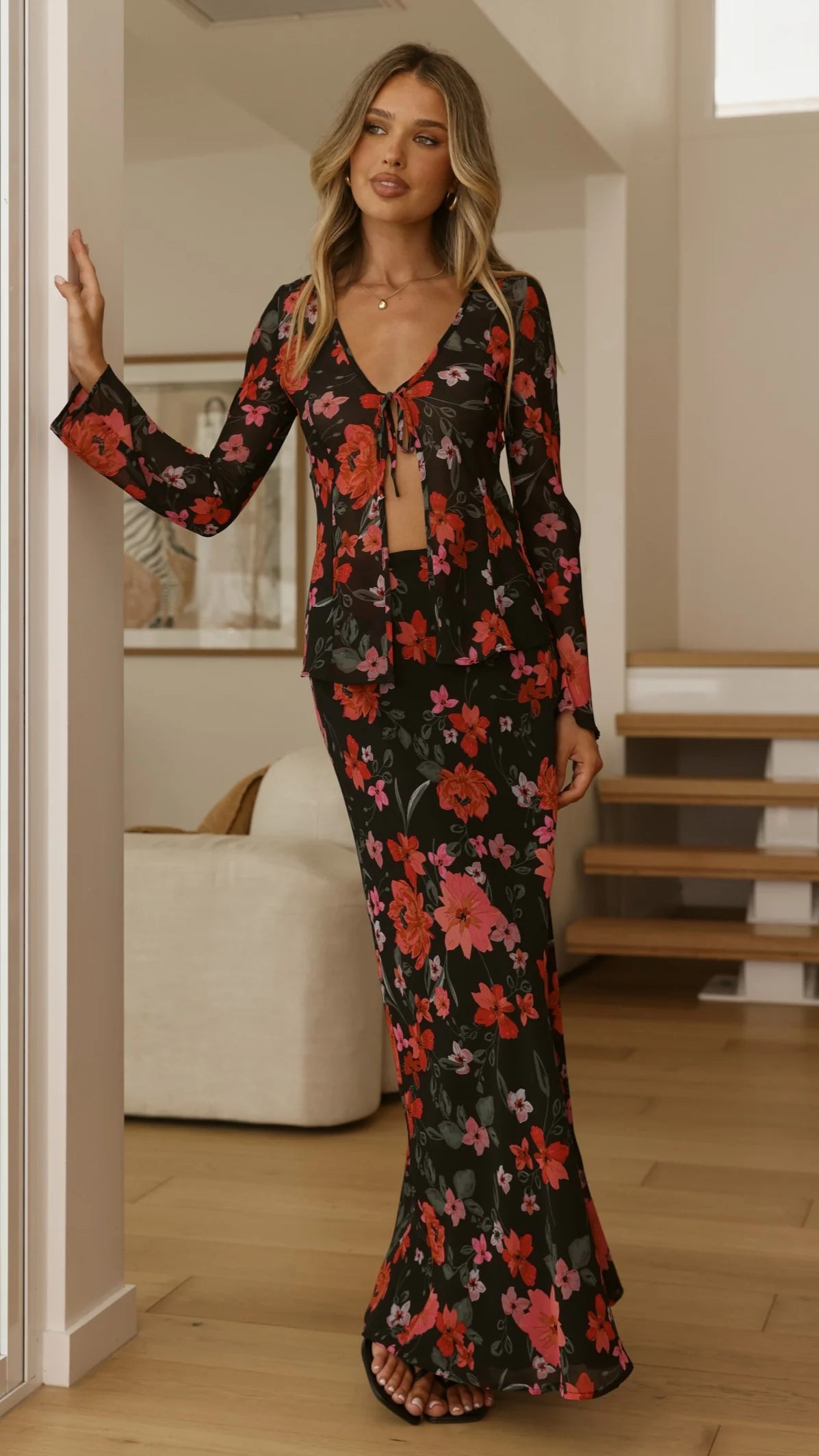 Flo Maxi Skirt - Dark Floral
