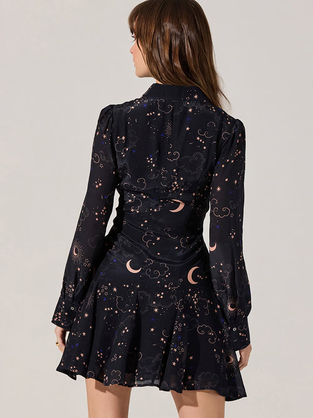 Lucien Collared V-Neck Mini Dress