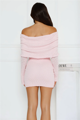 Stay Pretty Off Shoulder Mini Dress Pink
