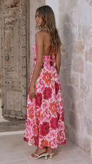 Anara Maxi Dress - Pink Floral