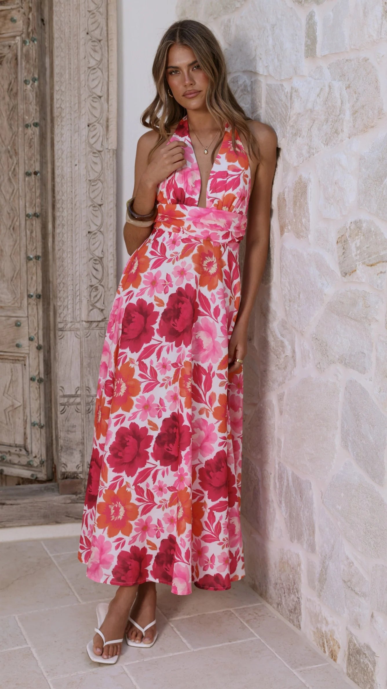Anara Maxi Dress - Pink Floral