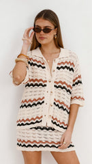 Greta Mini Skirt - Natural Stripe
