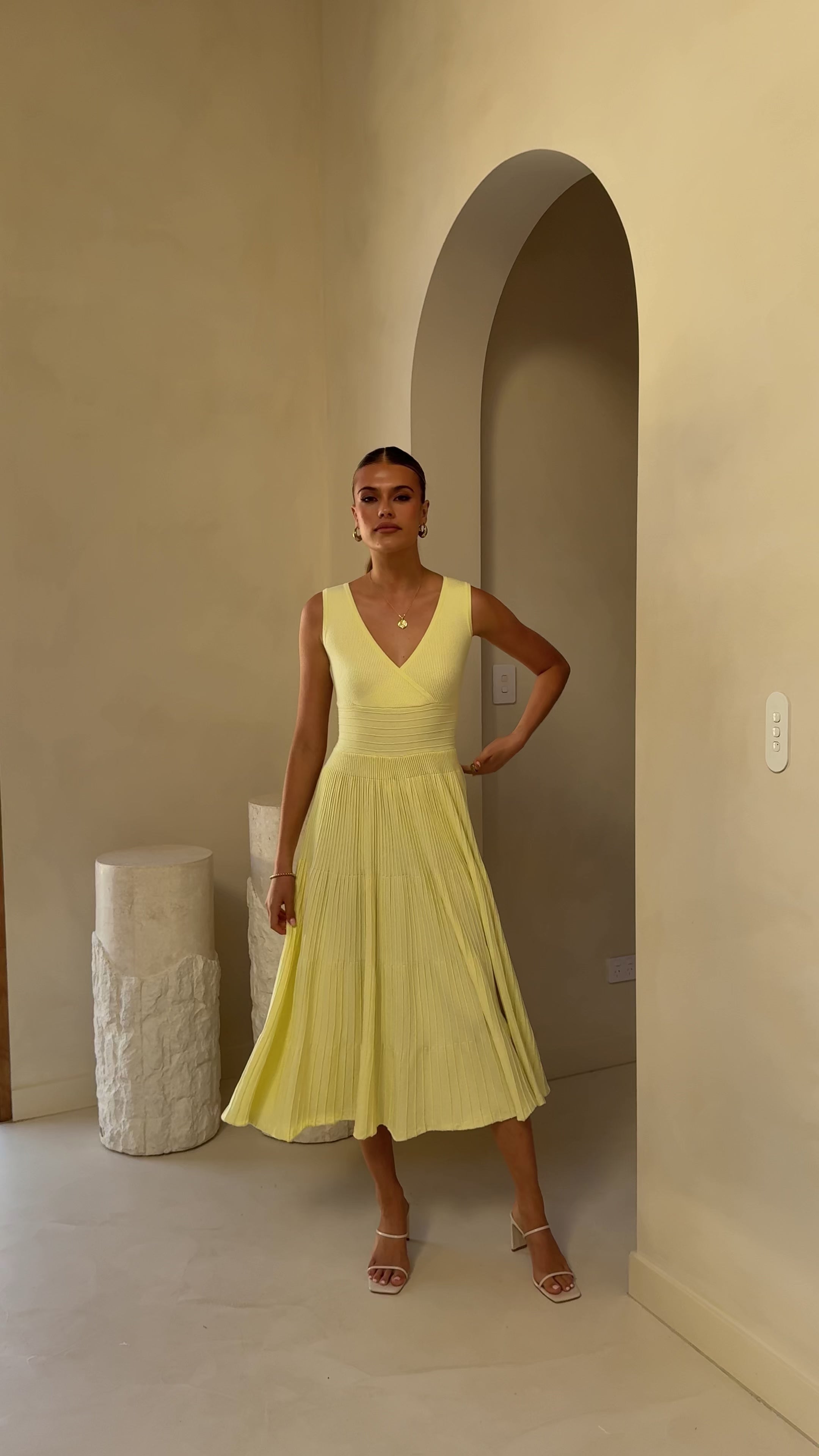 Jayde Knit Dress - Yellow