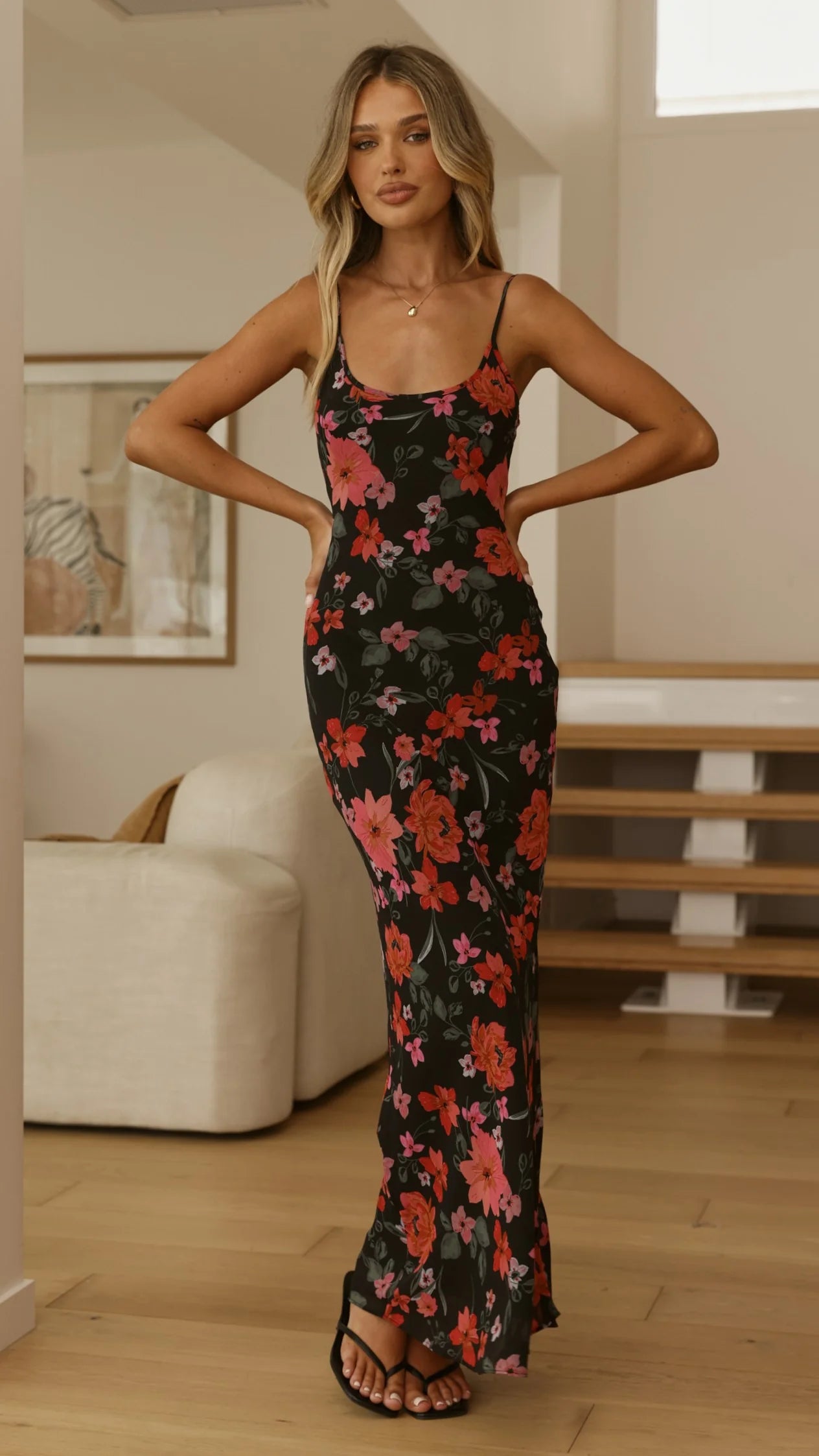 Trista Maxi Dress - Dark Floral