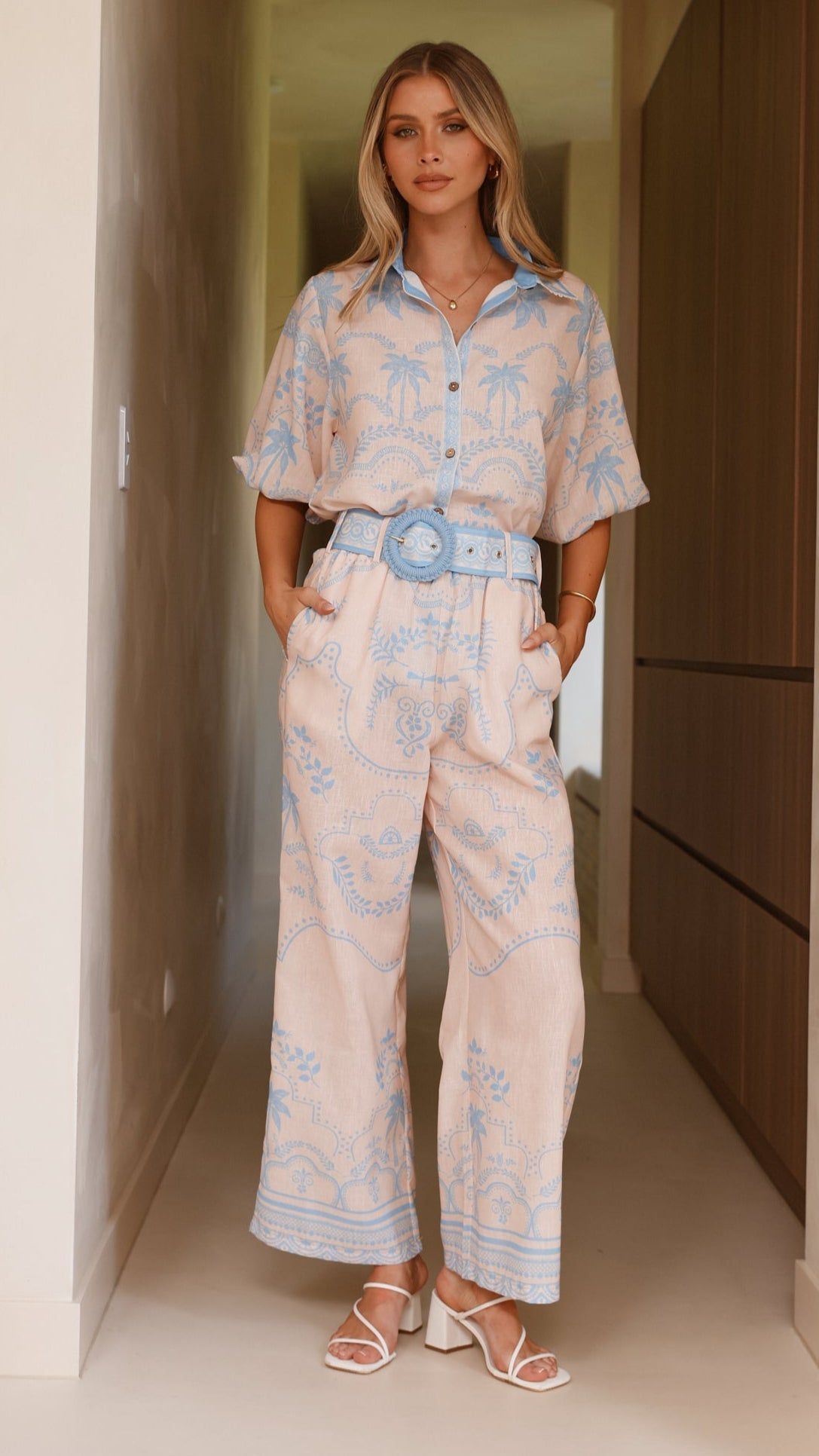 Xander Wide Leg Pants - Blue
