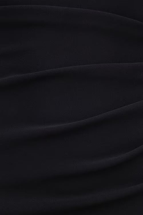 Ruched Off Shoulder Crepe Mini Dress