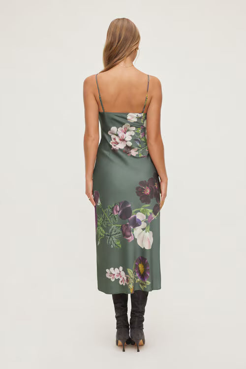 Aimee V Neck Maxi Dress-Dark Flowers