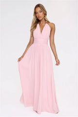 Eternal Coastline Halter Maxi Dress Pink
