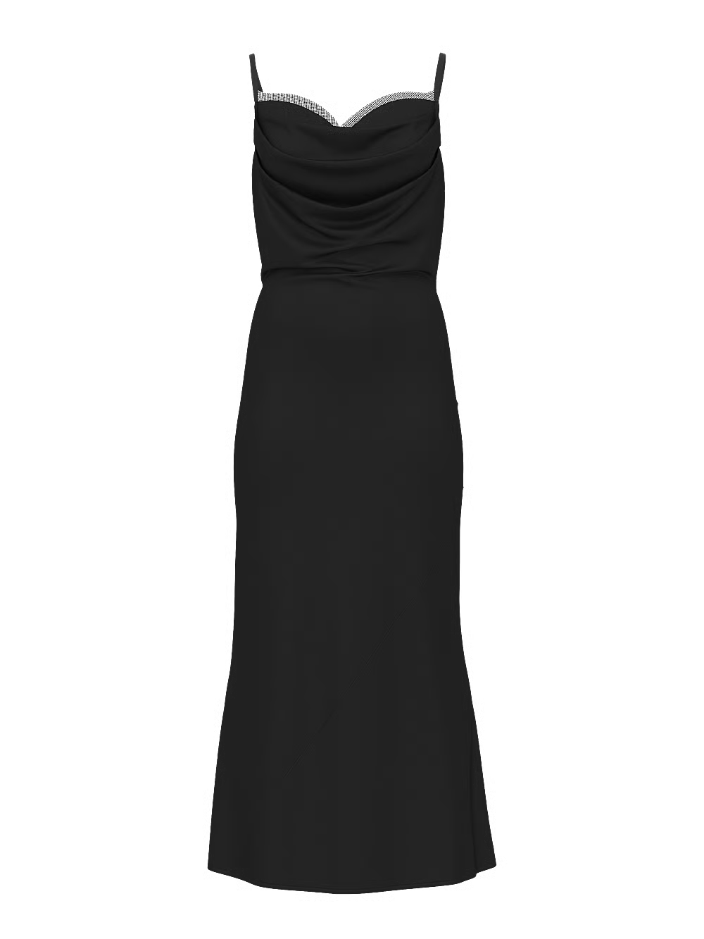 Satin Sparkle Draped Maxi Slip